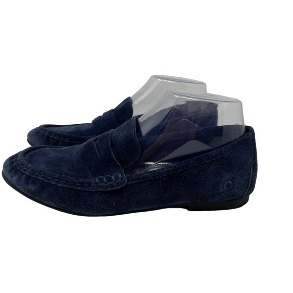 Born Shoes Womens Size 7 Barnstable Loafers Blue Suede Slip On Comfort Shoes - Picture 6 of 9